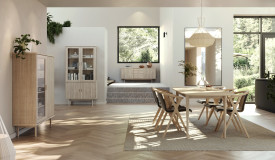 330 Highboard glassdoor sideboard drawer display cabinet Nordlight200 MR X whiteoil