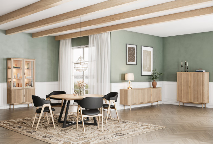 330 Highboard sideboard 220 display cabinet Ellis140 Konrad natural oil