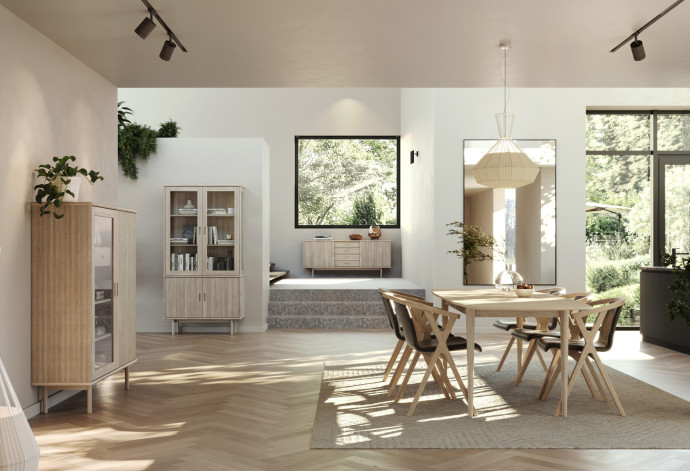 330 Highboard glassdoor sideboard drawer display cabinet Nordlight200 MR X whiteoil