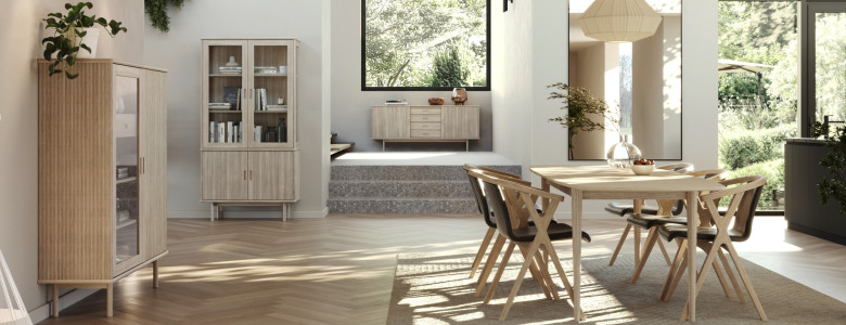 330 Highboard glassdoor sideboard drawer display cabinet Nordlight200 MR X whiteoil