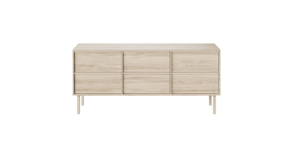 NEL 2569 010052 Nellie sideboard 6 Drawers oak white oil front