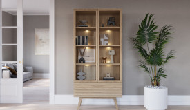 777 Setphoto display cabinet white oil