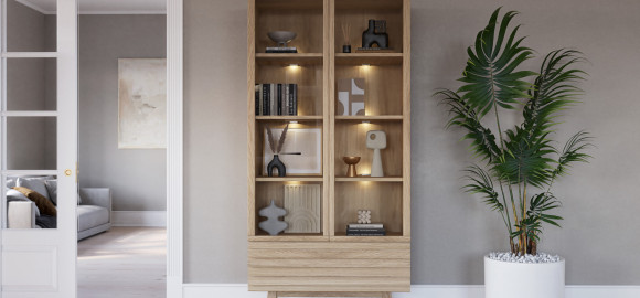 777 Setphoto display cabinet white oil