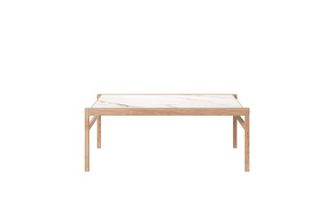 LIV 2309 021852 LOUNGE coffee table white ceramic top oak natural oil front
