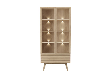 777 2677 010052 Display Cabinet angled leg oak white oil front web