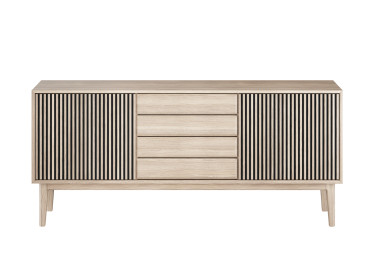 NOR 2510 010052 Broholm sideboard w. slat doors white oil front