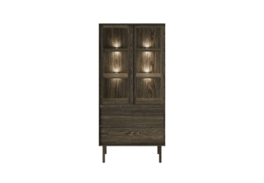 NEL 2614 060052 Nellie display cabinet oak smoked oil front