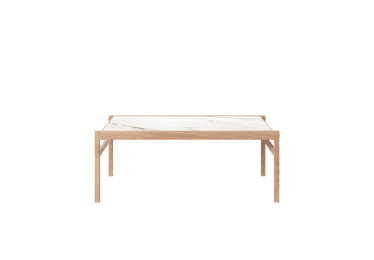LIV 2309 021852 LOUNGE coffee table white ceramic top oak natural oil front