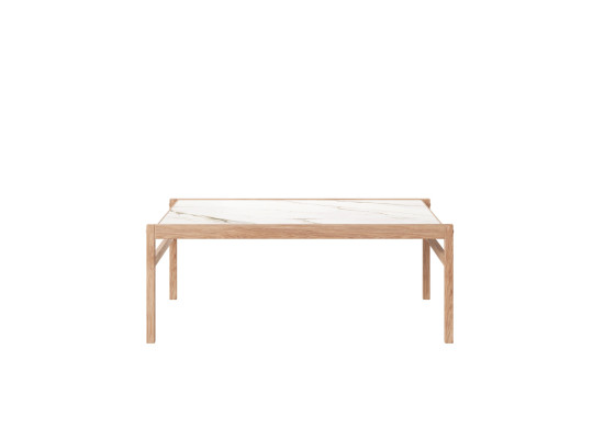 LIV 2309 021852 LOUNGE coffee table white ceramic top oak natural oil front