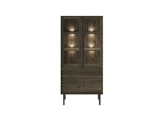 NEL 2614 060052 Nellie display cabinet oak smoked oil front