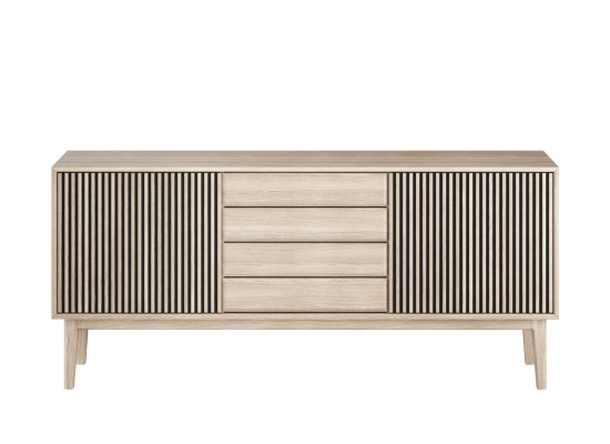 NOR 2510 010052 Broholm sideboard w. slat doors white oil front