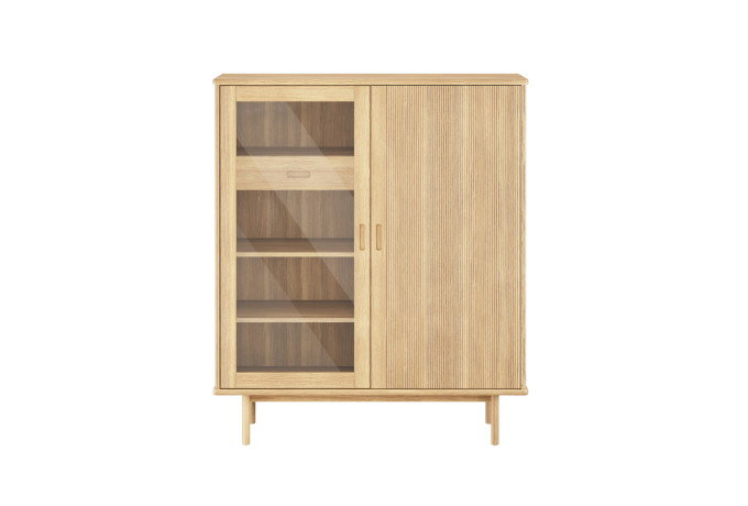 330 highboard glass door natural oil 