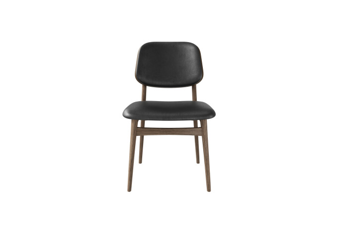 Caso Carl Chair oak smoked oil w. black leather Front
