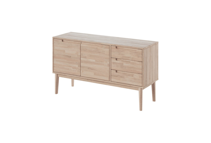 LIV 2573 010052 VILDE sideboard oak white oil angled