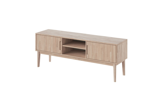 LIV 2739 010052 VILDE TV stand oak white oil angled