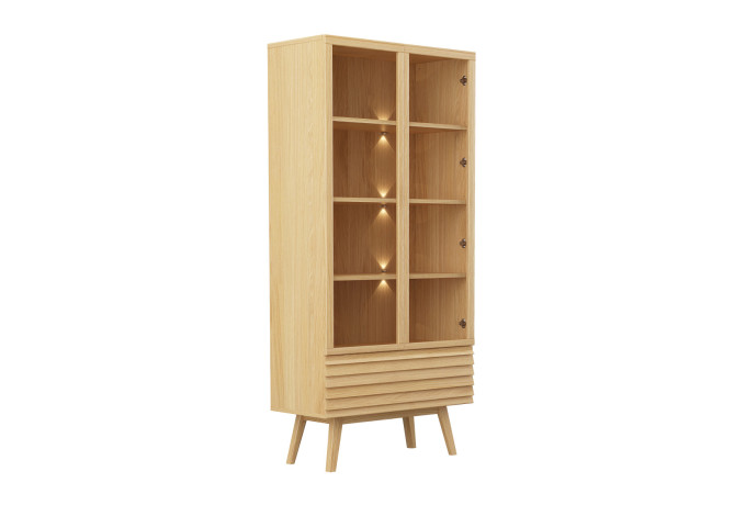 777 2677 020052 Display Cabinet angled leg oak natural oil angled web