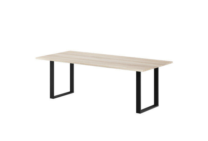 LIV 2016 010026 GRO Plank table oak white oil u legs angled