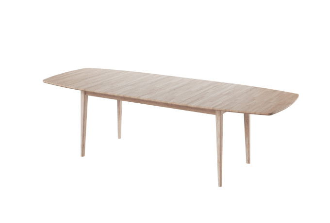 LIV 2017 010052 VILDE dining table oak white oil angled extended