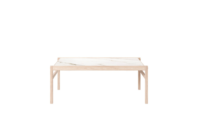 LIV 2309 011852 LOUNGE coffee table white ceramic top oak white oil front