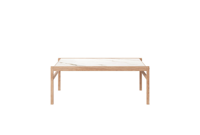 LIV 2309 021852 LOUNGE coffee table white ceramic top oak natural oil front