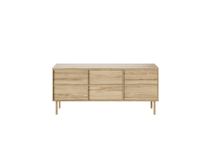 NEL 2569 020052 Nellie sideboard 6 Drawers oak natural oil front