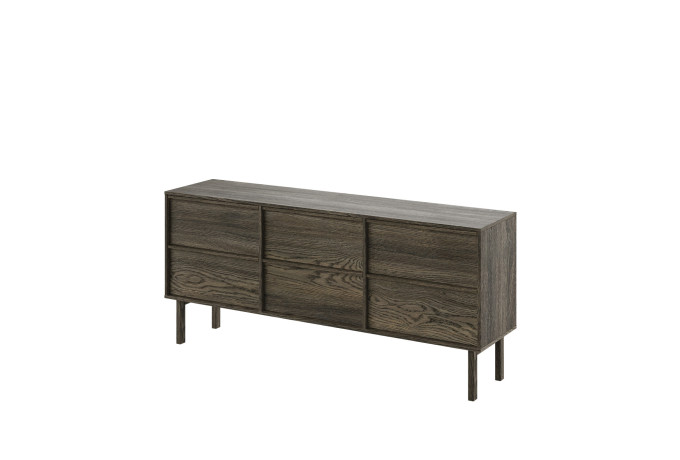 NEL 2569 060052 Nellie sideboard w. 6 drawers oak smoked oil angled