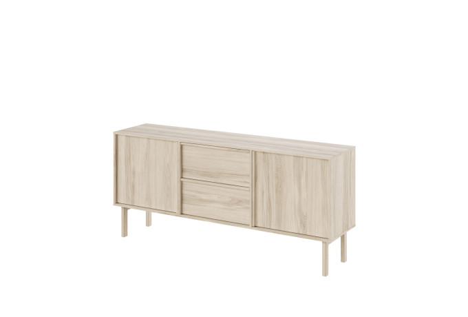 NEL 2571 010052 Nellie sideboard 2 doors oak white oil angled