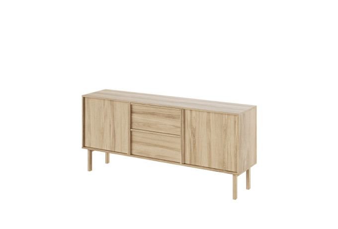 NEL 2571 020052 Nellie sideboard 2 doors oak natural oil angled