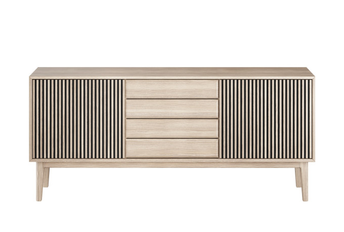 NOR 2510 010052 Broholm sideboard w. slat doors white oil front