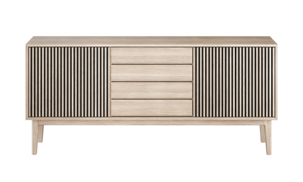 NOR 2510 010052 Broholm sideboard w. slat doors white oil front