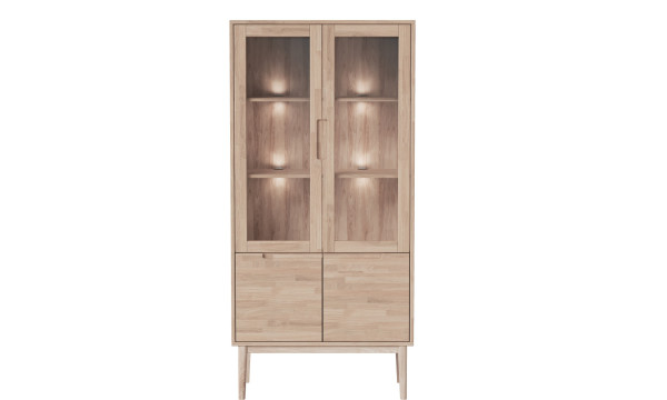 LIV 2626 010052 VILDE display cabinet oak white oil front