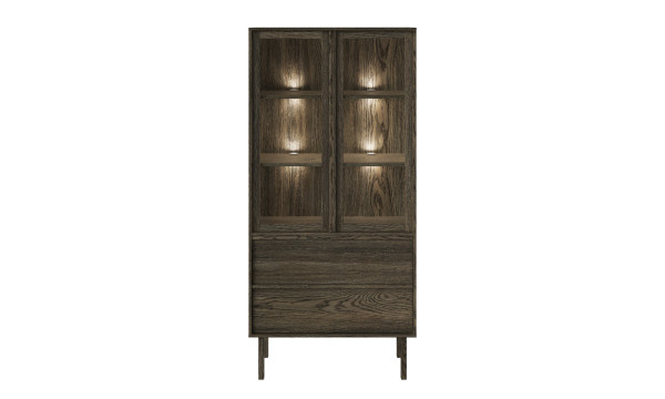 NEL 2614 060052 Nellie display cabinet oak smoked oil front