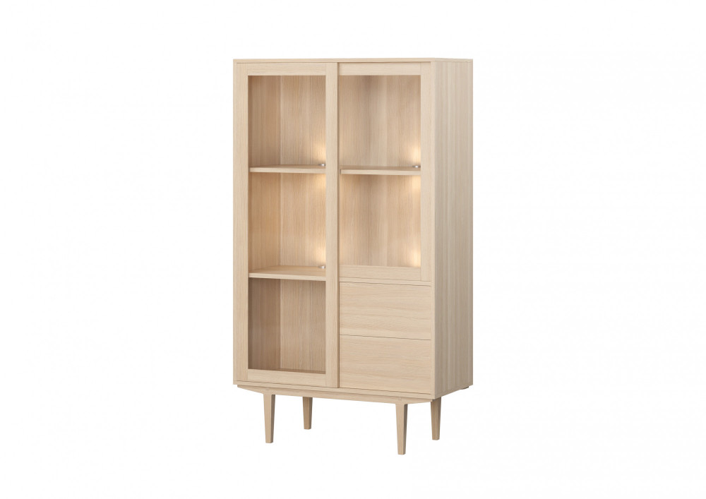 Display cabinet in oak and a timeless scandinavian design CAS 900
